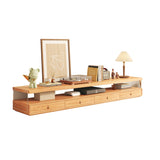 Modern Wood Media Center TV Stand with 4 Drawers & Shelves in Burlywood