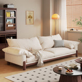 WEHOMZ Wooden Three-Seater Sofa with Armrests – Comfortable, Stylish & Durable in Faux Cotton-Linen or Velvet