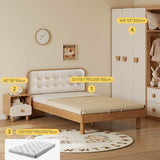 Beech Solid Wood Bedroom Furniture Set Children's Bed Montessori.