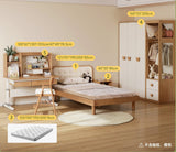 Beech Solid Wood Bedroom Furniture Set Children's Bed Montessori.
