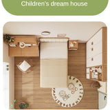 Beech Solid Wood Bedroom Furniture Set Children's Bed Montessori.