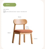 Oak, Beech Solid Wood Kids Small Chair.