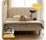 Organic leather cream style white Children's Bed