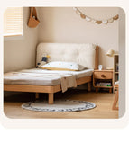 Cream style Organic Leather kid's Bed<