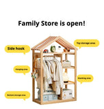 Poplar Solid Wood Kids Toy Storage and Wardrobe
