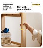 Poplar Solid Wood Kids Toy Storage and Wardrobe