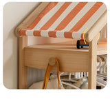 Poplar Solid Wood Kids Toy Storage and Wardrobe