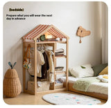 Poplar Solid Wood Kids Toy Storage and Wardrobe