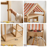 Poplar Solid Wood Kids Toy Storage and Wardrobe