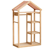 Poplar Solid Wood Kids Toy Storage and Wardrobe