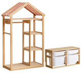 Poplar Solid Wood Kids Toy Storage and Wardrobe