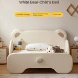 Birch Solid Wood Organic Leather Retractable Children's Bed