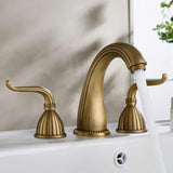 Three-Hole Basin Faucet with Slim Lever Handles, Vintage Kitchen Faucet