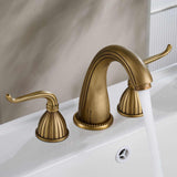 Three-Hole Basin Faucet with Slim Lever Handles, Vintage Kitchen Faucet