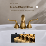 Three-Hole Basin Faucet with Slim Lever Handles, Vintage Kitchen Faucet