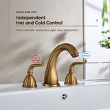 Three-Hole Basin Faucet with Slim Lever Handles, Vintage Kitchen Faucet