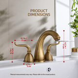 Three-Hole Basin Faucet with Slim Lever Handles, Vintage Kitchen Faucet