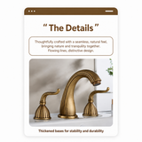 Three-Hole Basin Faucet with Slim Lever Handles, Vintage Kitchen Faucet