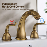 Three-Hole Basin Faucet with Slim Lever Handles, Vintage Kitchen Faucet