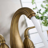 Three-Hole Basin Faucet with Slim Lever Handles, Vintage Kitchen Faucet