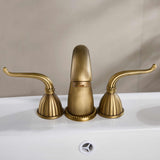 Three-Hole Basin Faucet with Slim Lever Handles, Vintage Kitchen Faucet