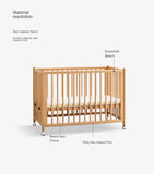 Beech Solid Wood Baby Mobile Bed
