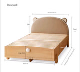 Beech, Oak solid wood Bear Box Bed<