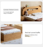 Oak, Beech solid wood Bear night light box bed<