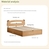 Oak, Beech solid wood Bear night light box bed<