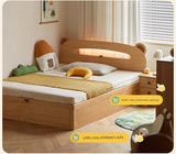 Oak, Beech solid wood Bear night light box bed<