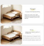 Oak, Beech solid wood Telescopic Toddler Bed from 57 in (145 cm) to 80.7 in (205 cm)<