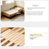 Oak, Beech solid wood Telescopic Toddler Bed from 57 in (145 cm) to 80.7 in (205 cm)<