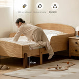 Oak, Beech solid wood Telescopic Toddler Bed from 57 in (145 cm) to 80.7 in (205 cm)<