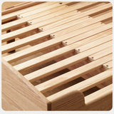 Oak, Beech solid wood Telescopic Toddler Bed from 57 in (145 cm) to 80.7 in (205 cm)<