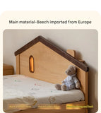 Beech, Poplar, Little House Kids Bed with 15min Delay Turning Off the Lights<