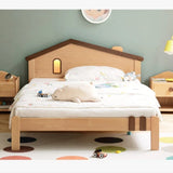 Beech, Poplar, Little House Kids Bed with 15min Delay Turning Off the Lights<