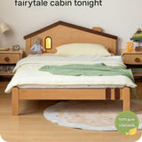 Beech, Poplar, Little House Kids Bed with 15min Delay Turning Off the Lights<