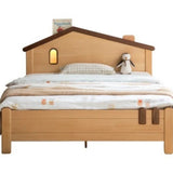 Beech, Poplar, Little House Kids Bed with 15min Delay Turning Off the Lights<