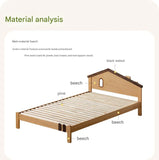 Beech, Poplar, Little House Kids Bed with 15min Delay Turning Off the Lights<