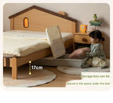 Beech, Poplar, Little House Kids Bed with 15min Delay Turning Off the Lights<