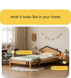 Beech, Poplar, Little House Kids Bed with 15min Delay Turning Off the Lights<