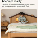 Beech, Poplar, Little House Kids Bed with 15min Delay Turning Off the Lights<