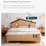 Beech, Poplar, Little House Kids Bed with 15min Delay Turning Off the Lights<