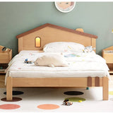 Beech, Poplar, Little House Kids Bed with 15min Delay Turning Off the Lights<