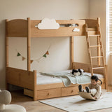 Oak solid wood Multi-functional Bunk Bed.