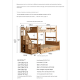 Oak Solid Wood Children's Cloud Bunk Bed