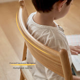Oak Solid Wood Kids Chair Height-Adjustable.