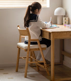 Oak Solid Wood Kids Chair Height-Adjustable.