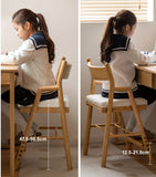 Oak Solid Wood Kids Chair Height-Adjustable.