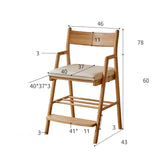 Oak Solid Wood Kids Chair Height-Adjustable.